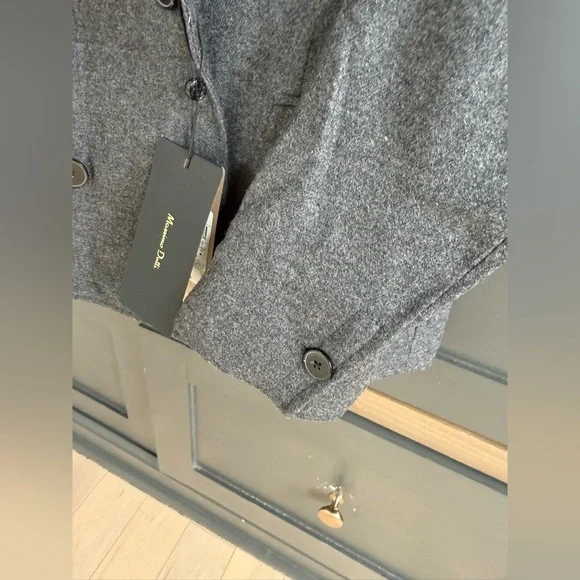 Massimo Dutti Grey Wool Blazer Coat • 36/4 • NWT